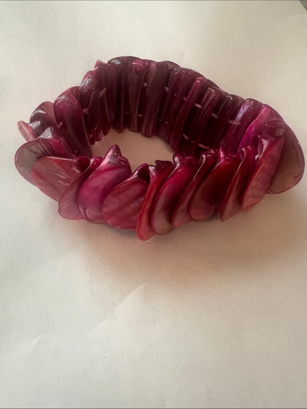 Colorful Multi-Stone Shell Stretch Bracelet by - Picture 2 of 3